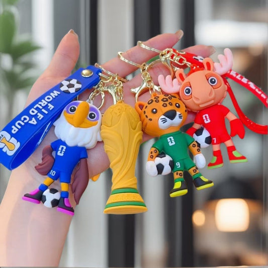 2026 World Cup Mascot Keychain | Soft Rubber Fan Pendant