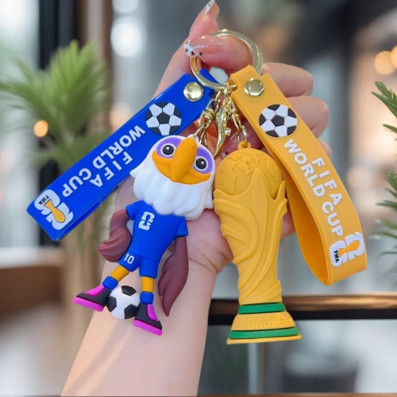 2026 World Cup Mascot Keychain | Soft Rubber Fan Pendant