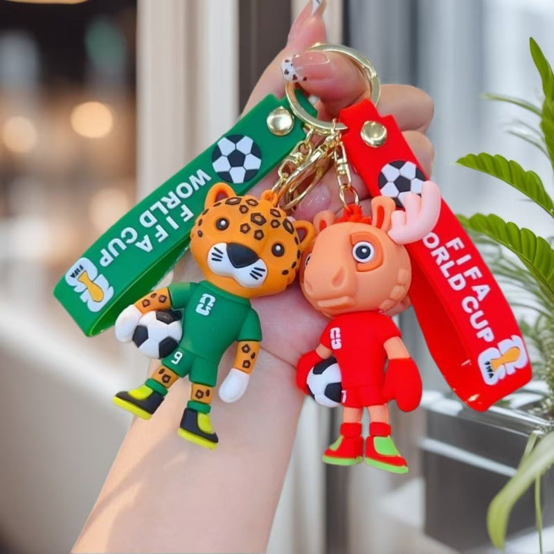 2026 World Cup Mascot Keychain | Soft Rubber Fan Pendant