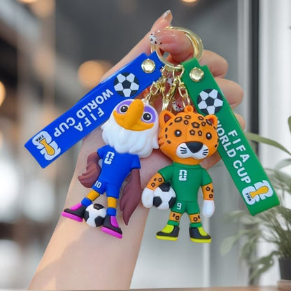 2026 World Cup Mascot Keychain | Soft Rubber Fan Pendant