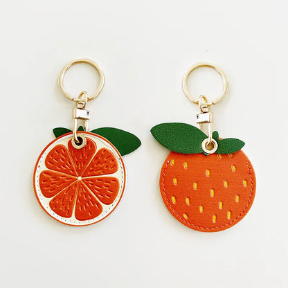 PU Leather Fruit Collection Access Card Holder Creative Keyring Charming Bag Charm Exquisite Design