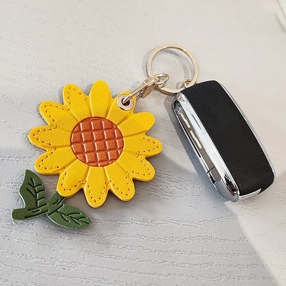 Sunflower Pendant Keyring Access Card Holder Protective Case Gift Set Sunflower Keyring