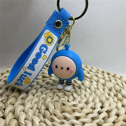 Egg Party Keychain Cartoon Backpack Pendant Car Keychain Crafts Decoration