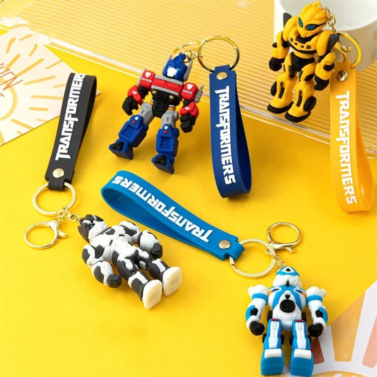 Building Blocks Cartoon Series Keychain Pendant Optimus Prime Bumble Bee Keychain Pendant Bag Car Ornaments