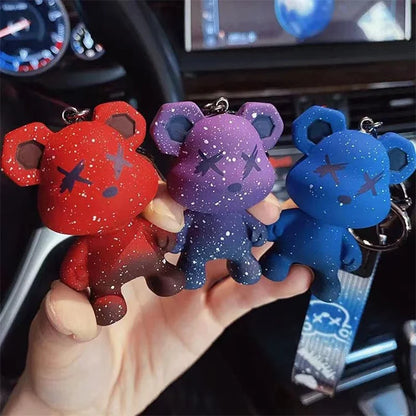 Chameleon Bear Creative KeyChain Violent Bear Wholesale Car Couple Key Pendant Doll Schoolbag Pendant Keychain