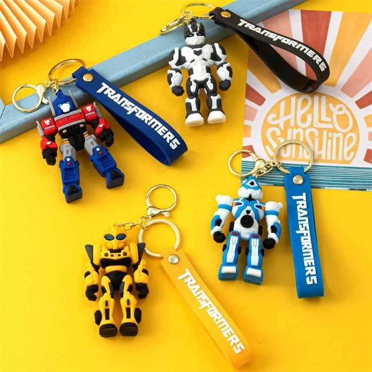 Building Blocks Cartoon Series Keychain Pendant Optimus Prime Bumble Bee Keychain Pendant Bag Car Ornaments
