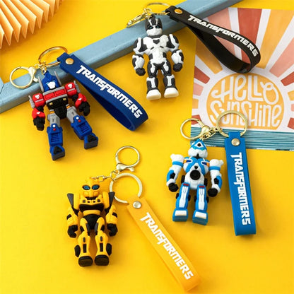 Building Blocks Cartoon Series Keychain Pendant Optimus Prime Bumble Bee Keychain Pendant Bag Car Ornaments