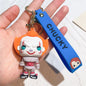 Horror Series 3D Chucky Bride Keychain Cartoon Keyring Soft PVC Silicone Rubber KeyChain Child's Play 2 Chucky Keychain