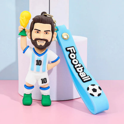 New Arrival Most Popular 3D Cartoon PVC Rubber Keychain Football Team Star Keychains