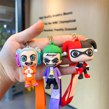 Creative Comic Clown Keychain Cartoon Suicide Squads Keychain Men and Women Car Bag Pendant Gifts Wholesale
