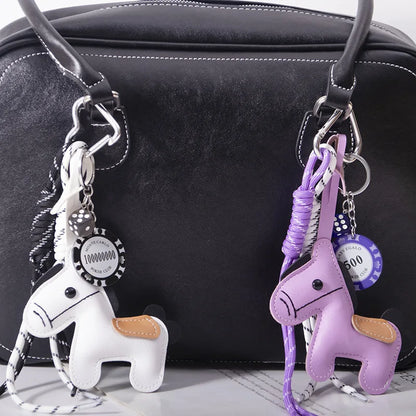 Cute Pony Bag Charm Trendy Phone Case Accessory Car Pu Keychain Wholesale
