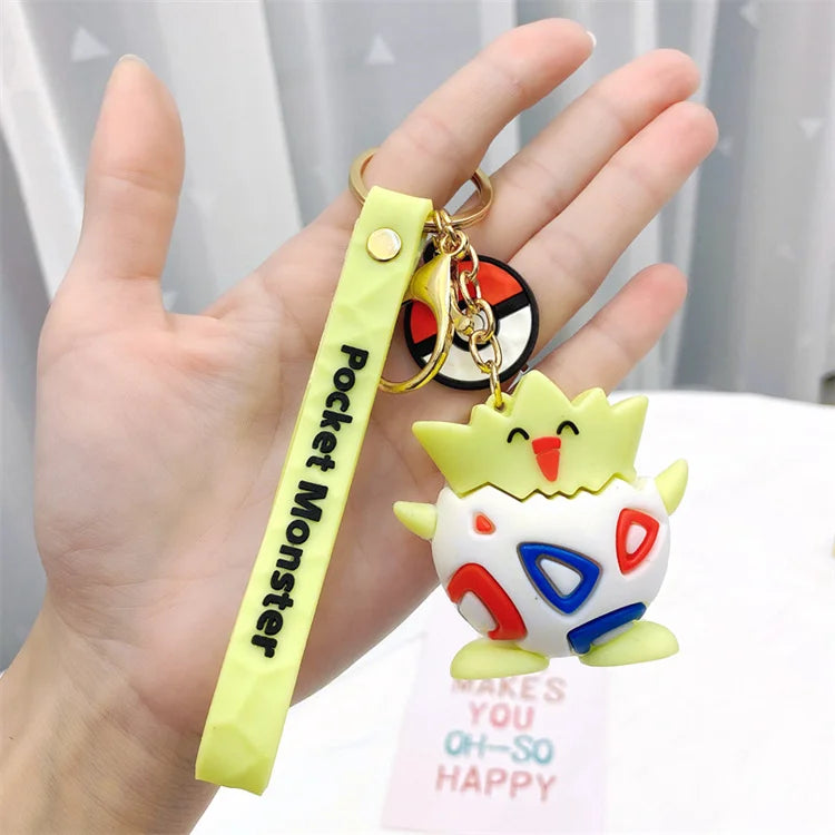 Pokemoned Pikachued Keychain Cartoon Cute Doll Car Keychain Bag Pendant Small Gift