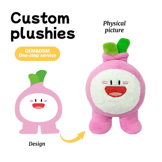Custom Plush Toy Manufacturer's Personalized Onion Comfort Dolls for Infants Catering Toys Logo Embroidery Functional Upgrades