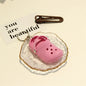 3D Mini EVA Keychain Plastic Foam Beach Hole Sandal Slipper Keychain Decoration Beach Shoe Keychain