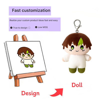Plush Manufacturer Custom Your Design Custom High Quality Mini 10cm 20cm Plush Doll Custom Plush Toy Keychain