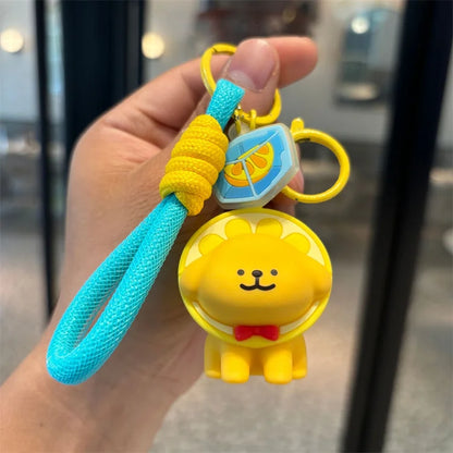 Cute Line Dog Sakura Club Keychain Couple School Bag Pendant Car Keychain Doll Small Gift Wholesale