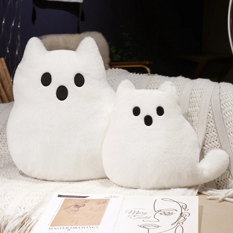 2026 New Custom Soft Cute Halloween Ghost Cat Plush Pillow Stuffed Pillow  Festival Decoration Black Cat