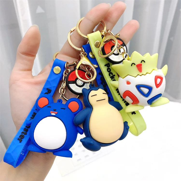 Pokemoned Pikachued Keychain Cartoon Cute Doll Car Keychain Bag Pendant Small Gift