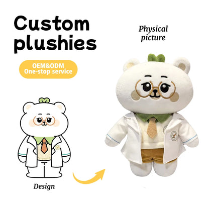 Direct Factory OEM Plush Toys Professional Outfits Teddy Bear Cute Heartwarming Gift PP Cotton Custom Sampling