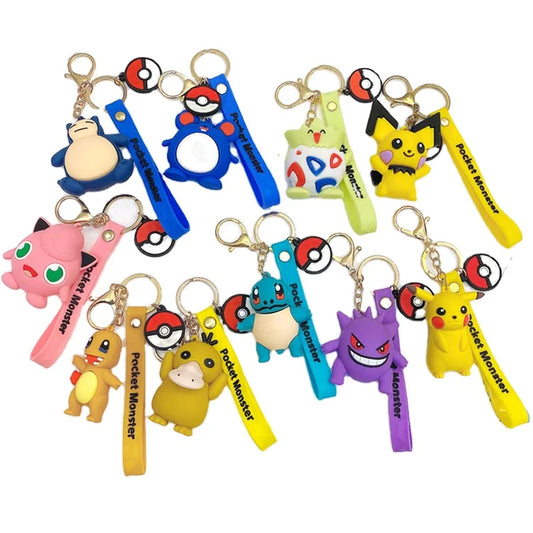 Pokemoned Pikachued Keychain Cartoon Cute Doll Car Keychain Bag Pendant Small Gift