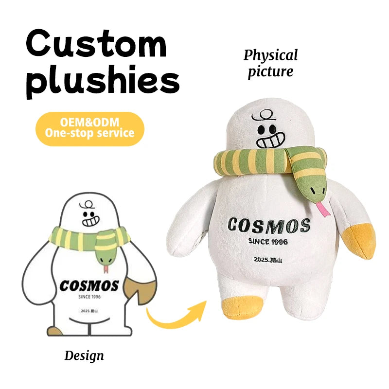 Customized Super Soft Plush Toys Cartoon Snake Year Mascot Corporate Plush Dolls Soft Animal Stuffed Toys