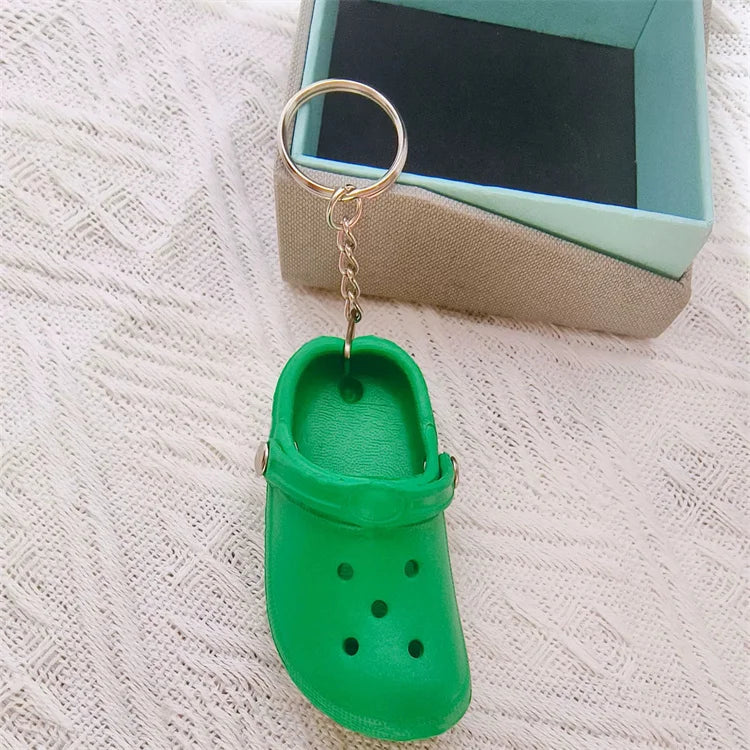3D Mini EVA Keychain Plastic Foam Beach Hole Sandal Slipper Keychain Decoration Beach Shoe Keychain