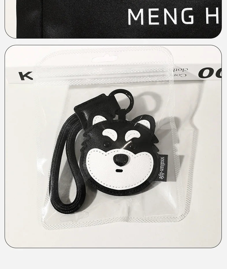 High Quality PU Leather Car Keychain for Puppy Cat Schoolbag Pendant Jewelry Metal Iron Hanging Ornament Small Gifts Bulk