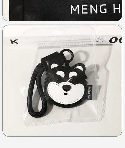 High Quality PU Leather Car Keychain for Puppy Cat Schoolbag Pendant Jewelry Metal Iron Hanging Ornament Small Gifts Bulk