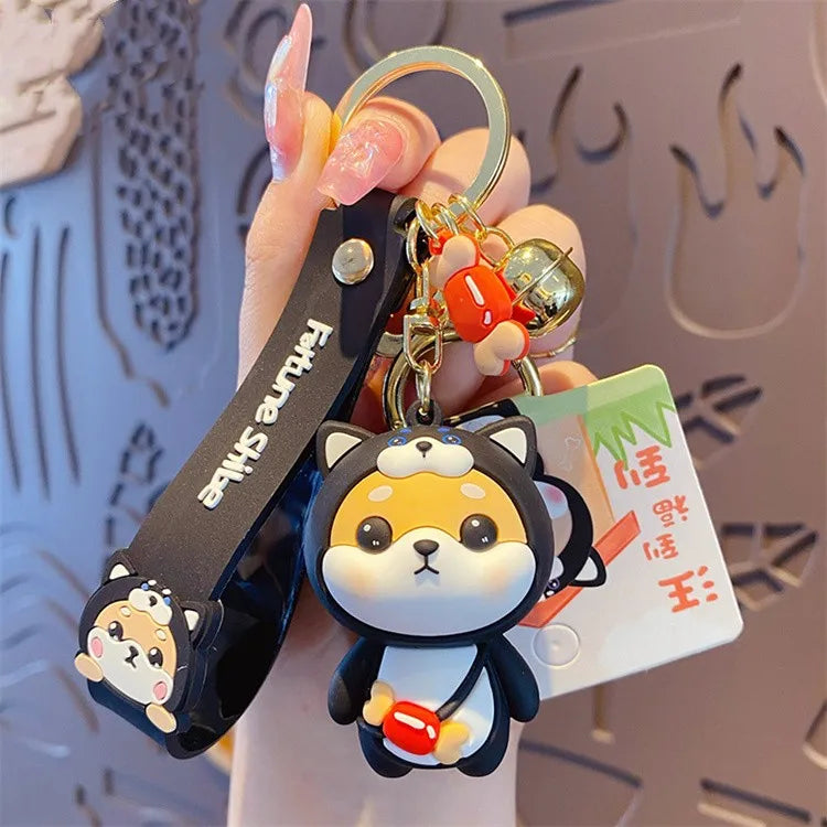 Authentic Cartoon Twelve Zodiac Animals Silicone Keychain Cute and Exquisite Shiba Dog Keychain Couple Backpack Pendant