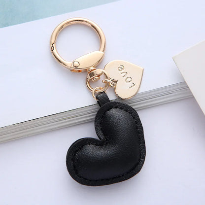 Leather Heart Keychain Charms Bag and Backpack Small Charm Car and Bag Keychain