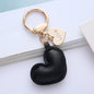 Leather Heart Keychain Charms Bag and Backpack Small Charm Car and Bag Keychain