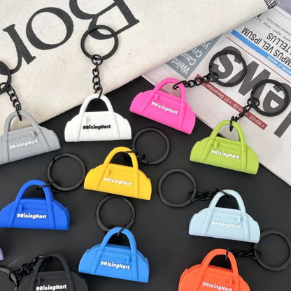Hot Selling 3D Cartoon Gym Rubber Keychain Creative Anime 3D Yoga Bag Pendant Fitness Cool Key Chain