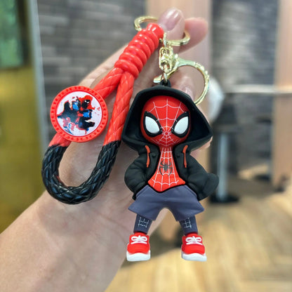 Cartoon Spiders Man Keychain Marvels Series Doll Pendant Superheros Keychain Car Bag Pendant