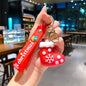 New Santa Claus Key Chain Doll Christmas Tree Snowman Car 3D Rubber Keychain Pendant Small Gift