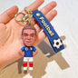 New Arrival Most Popular 3D Cartoon PVC Rubber Keychain Football Team Star Keychains