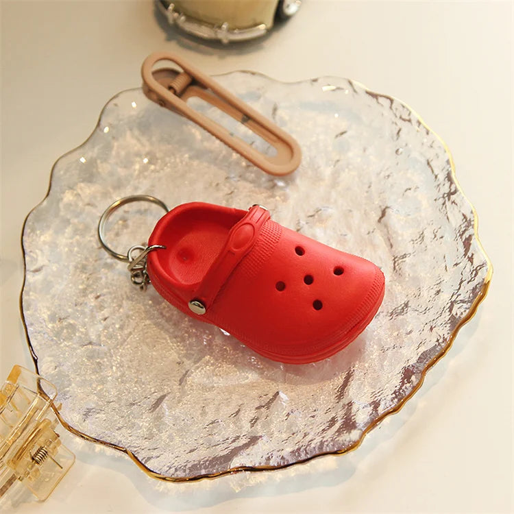 3D Mini EVA Keychain Plastic Foam Beach Hole Sandal Slipper Keychain Decoration Beach Shoe Keychain