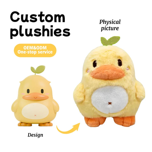 Customizable Super Soft Yellow Duck Plush Toy Cute Corporate Gift & Children's Day Giveaway with Logo & Name Embroidery Low MOQ
