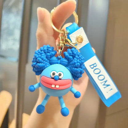 Perm Little Monster Keychain Funny Doll Car Keychain Bag Pendant Claw Machine Small Gift Wholesale