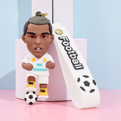 New Arrival Most Popular 3D Cartoon PVC Rubber Keychain Football Team Star Keychains