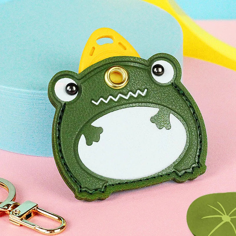 Charming Frog Leather Pendant Enchanting Access Card Holder Keyring Creative Gift Pendant Schoolbag Ornament Gift
