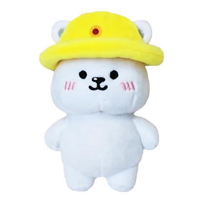 Wholesale Customized Shy Bear Plush Toy Soft Yellow Hat Cute Cute Cute Bear Doll with PP Cotton Filling