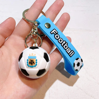 New Arrival Most Popular 3D Cartoon PVC Rubber Keychain Football Team Star Keychains