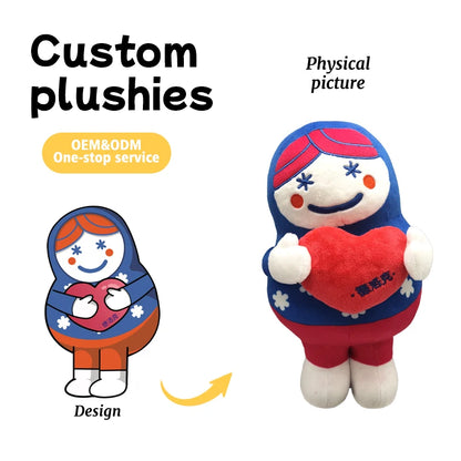 Custom Cartoon Plush Toy  Heart-Hugging Doll Ideal Promotional Gift for Corporate Events OEM/ODM Supported