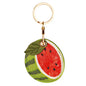 Popular Adorable Fruit Green Leaf Leather Keyring Accessory Case with ID Card Holder