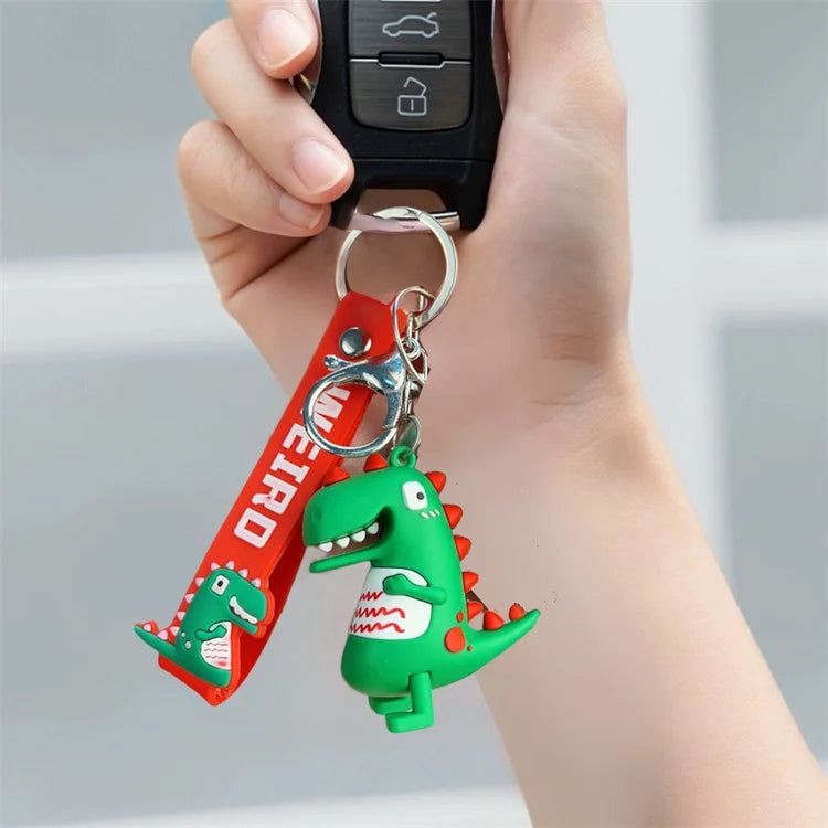 Cartoon Dinosaur Keychain Creative Car Keychain Backpack Pendant Small Gift Wholesale