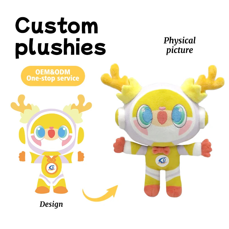 OEM/ODM Customizable Cute Astronaut Antler Plush Toy Internet Celebrity Cultural & Creative IP Derivatives Plush Figure Toys