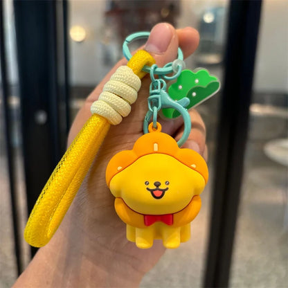 Cute Line Dog Sakura Club Keychain Couple School Bag Pendant Car Keychain Doll Small Gift Wholesale