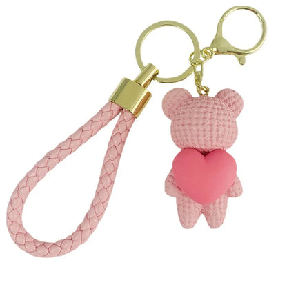 Creative Love Bear Keychain Lovely Runner Same Couple Doll Keychain Hanging Accessories Bag Hanging Accessories