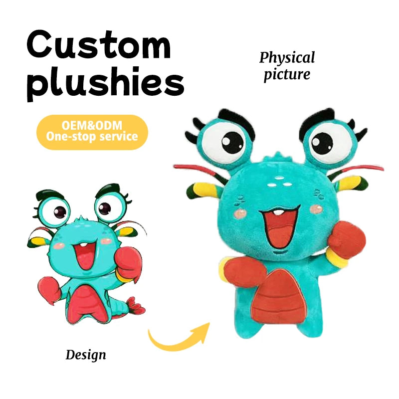 Q-Version Cute Crayfish Boxing Plush Toy Creative Fun Customization for Sports Events Cotton Fabric