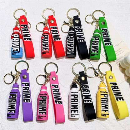Wholesale 3D PVC Anime Prime Cartoon Keychain 3D Keychain Car Pendant Bag Toy Prime Drink Keychain